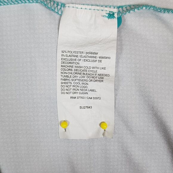 Callaway Opti Dry Teal and White Check Polo Size XXL Lady Bird Johnson GC Logo - Picture 7 of 8